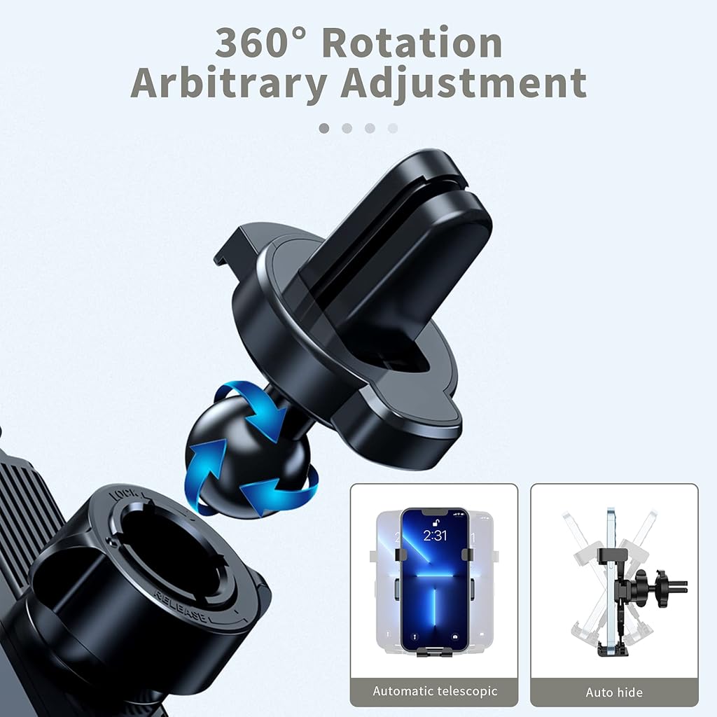 ZORBES Car Phone Holder, Rotatable Metal Mobile Phone Holder for Car, Car Phone Mount Strong Air Vent Clip Car Phone Holder for iPhone 13 Pro Max and More ZORBES Car Phone Holder, Rotatable Metal Mobile Phone Holder for Car, Car Phone Mount Strong Air Vent Clip Car Phone Holder for iPhone 13 Pro Max and More
